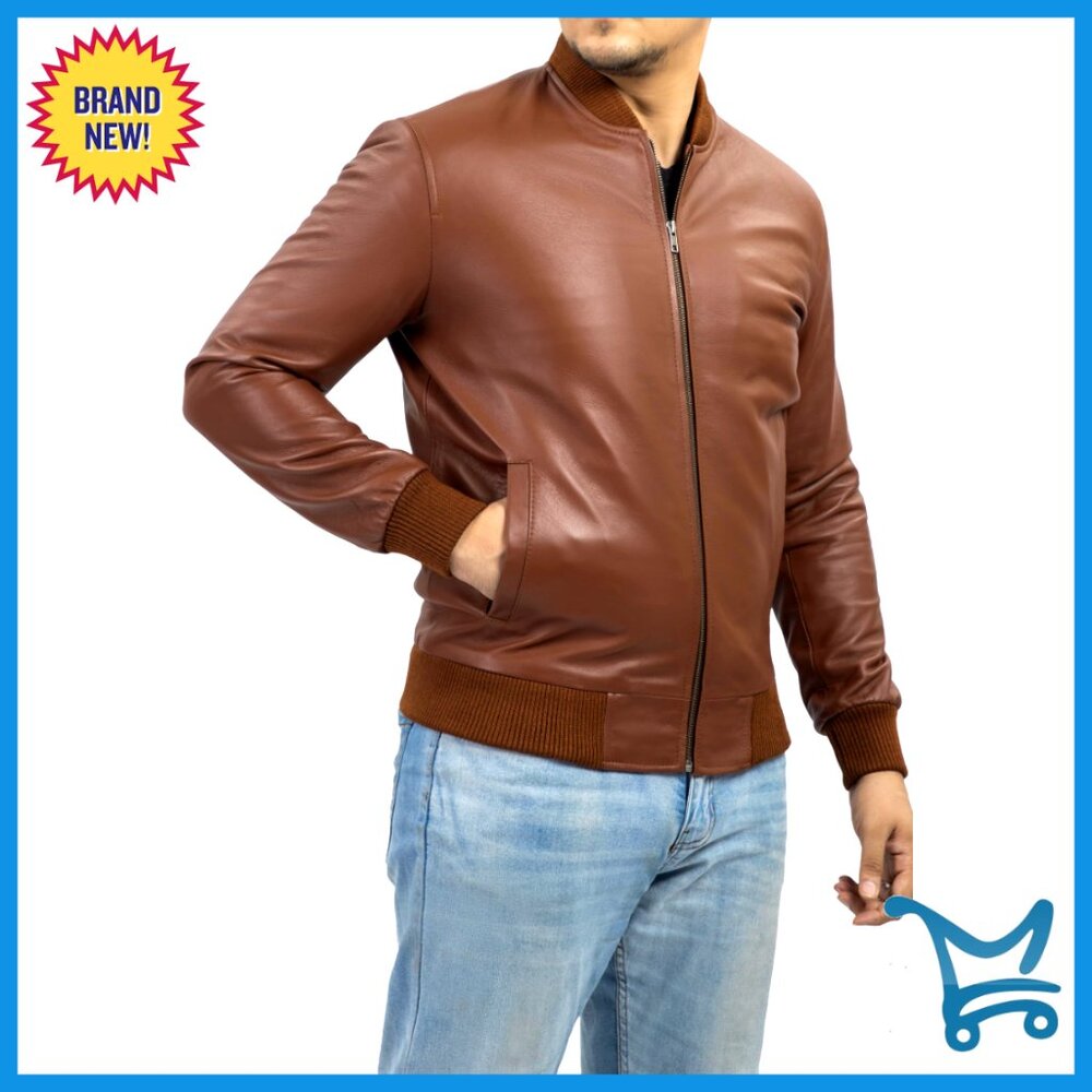 Men's Real Suede Bomber Jacket, Varsity Style, Quilted Lining, Classic Ma-1